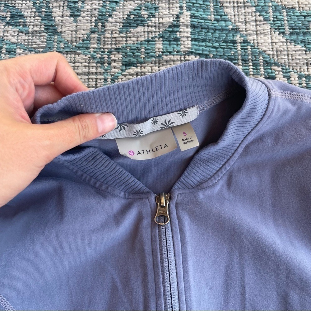 Athleta‎ Women's Blue Lightweight Bomber Jacket Full Zip Athletic Casual Size S - Picture 5 of 6